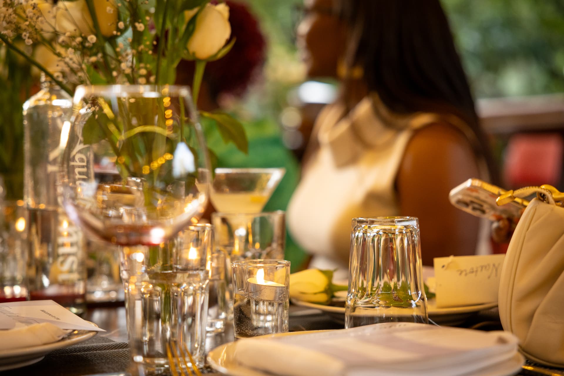 Cocktails and glassware on the table